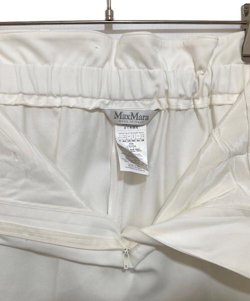 MaxMara（マックスマーラ）MaxMara (マックスマーラ) サイドアジャスター ワイドフレアパンツ ホワイト サイズ:42の古着・服飾アイテム