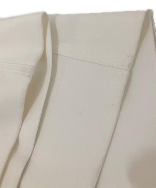 MaxMara（マックスマーラ）MaxMara (マックスマーラ) サイドアジャスター ワイドフレアパンツ ホワイト サイズ:42の古着・服飾アイテム