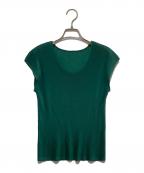 PLEATS PLEASEプリーツプリーズ）の古着「ノースリーブプリーツカットソー」｜グリーン