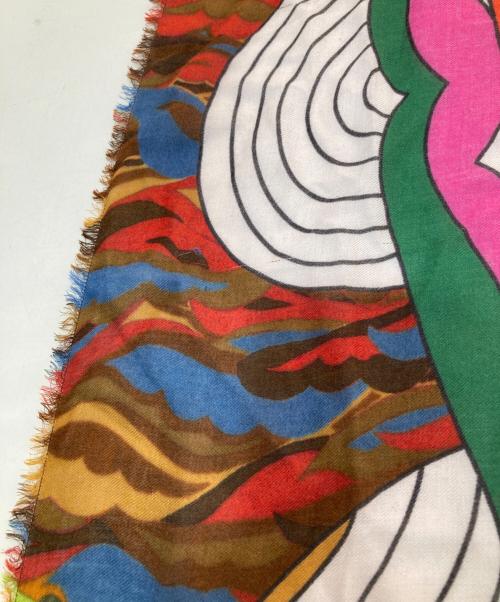 FALIERO SARTI（ファリエロサルティ）FALIERO SARTI (ファリエロサルティ) 総柄大判スカーフ ネイビーの古着・服飾アイテム