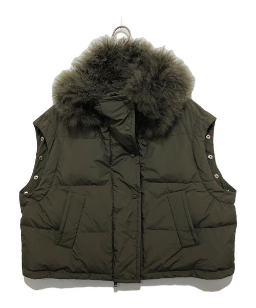 yves salomon（イヴサロモン）YVES SALOMON (イヴサロモン) DOWN JACKET（ダウンジャケット）24020510000130 オリーブ サイズ:36の古着・服飾アイテム