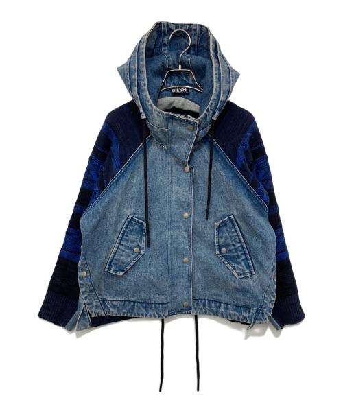 DIESEL（ディーゼル）DIESEL (ディーゼル) ニットデニムジャケット インディゴ サイズ:XSの古着・服飾アイテム