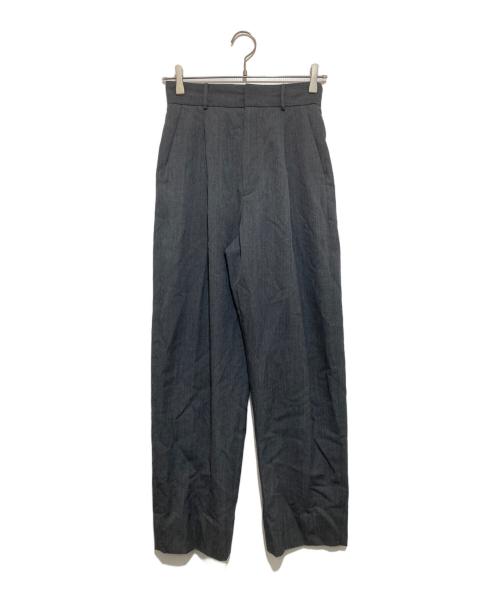 ATON（エイトン）ATON (エイトン) WOOL GABARDINE | テーパードタックパンツ グレー サイズ:01の古着・服飾アイテム