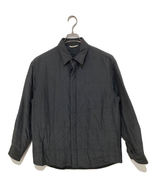 AURALEE（オーラリー）AURALEE (オーラリー) QUILTED LIGHT SILK COTTON SHIRT(キルティッドライトシルクコットンシャツ)  A23AS01SP ブラック サイズ:3の古着・服飾アイテム