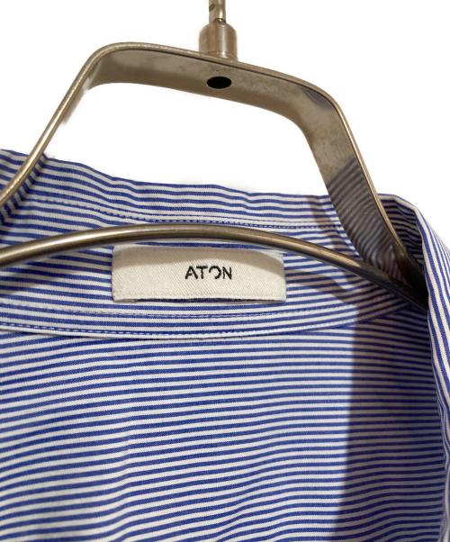 ATON（エイトン）ATON (エイトン) GIZA BROAD WASHED SHIRT ブルー サイズ:4の古着・服飾アイテム