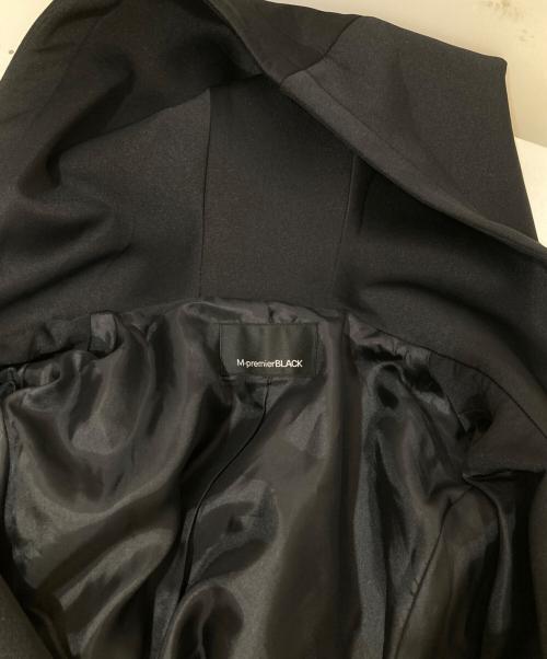 M-premierBLACK（エムプルミエブラック）M-premierBLACK (エムプルミエブラック) プリーツペプラムフーディジャケット ブラック サイズ:38の古着・服飾アイテム