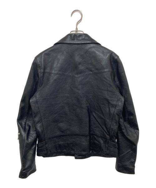 JOHN LAWRENCE SULLIVAN（ジョン ローレンス サリバン）JOHN LAWRENCE SULLIVAN (ジョン ローレンス サリバン) カウレザー ダブル ライダース ジャケット ブラック サイズ:38の古着・服飾アイテム