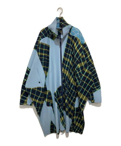 HOMME PLISSE ISSEY MIYAKE（オム プリッセ イッセイ ミヤケ）HOMME PLISSE ISSEY MIYAKE (オムプリッセ イッセイ ミヤケ) WINDSWEPT PLAID ブルー サイズ:3の古着・服飾アイテム
