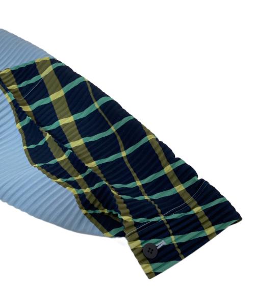 HOMME PLISSE ISSEY MIYAKE（オム プリッセ イッセイ ミヤケ）HOMME PLISSE ISSEY MIYAKE (オムプリッセ イッセイ ミヤケ) WINDSWEPT PLAID ブルー サイズ:3の古着・服飾アイテム
