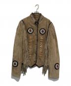 choppers leatherチョッパーズレザー）の古着「フリンジスエードレザージャケット」｜ベージュ