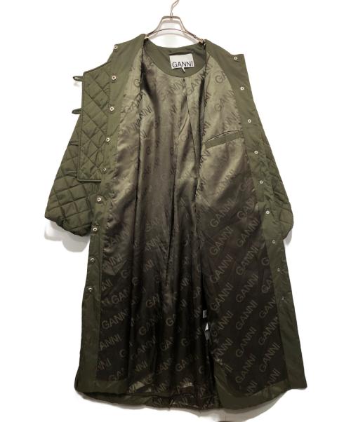 GANNI（ガニー）GANNI (ガニー) キルティングコート ノーカラーコート カーキ サイズ:38の古着・服飾アイテム