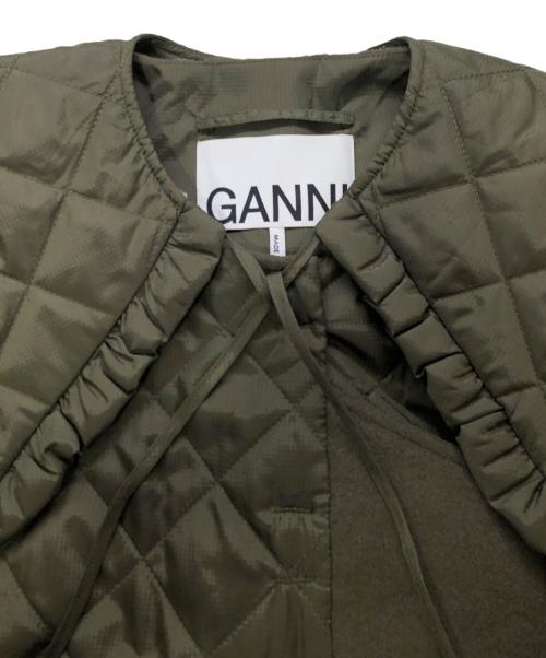 GANNI（ガニー）GANNI (ガニー) キルティングコート ノーカラーコート カーキ サイズ:38の古着・服飾アイテム