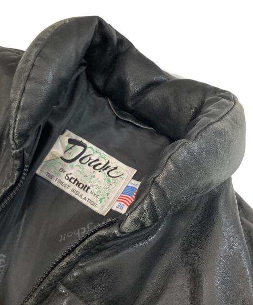 Schott（ショット）Schott (ショット) レザーダウンジャケット　USA製 ブラック サイズ:36の古着・服飾アイテム