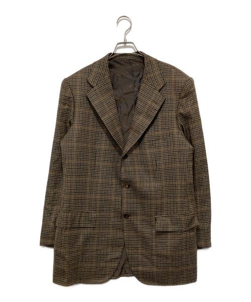 kiton（キートン）kiton (キートン) カシミヤ100％段返り3つ釦テーラードジャケット ブラウン サイズ:50の古着・服飾アイテム