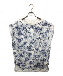 Mame Kurogouchi（マメクロゴウチ）の古着「Floral Flock Printed Fleece Lining Sleeveless Top」｜ホワイト
