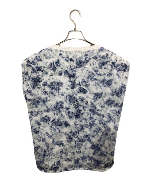 Mame Kurogouchi（マメクロゴウチ）mame kurogouchi (マメクロゴウチ) Floral Flock Printed Fleece Lining Sleeveless Top ホワイト サイズ:2の古着・服飾アイテム