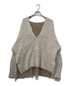 mame kurogouchi(マメクロゴウチ)マメクロゴウチ）の古着「Brused Alpaca Knitted Top」｜ベージュ