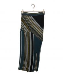 Mame Kurogouchi（マメクロゴウチ）の古着「Jacquard Knitted Skirt」｜グリーン