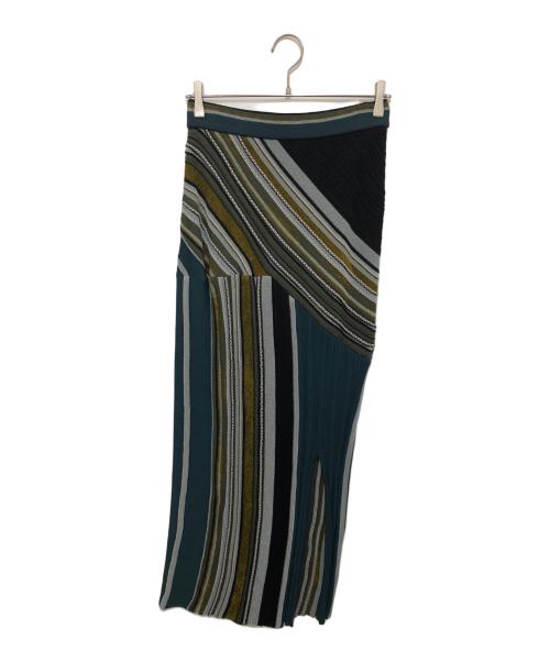 Mame Kurogouchi（マメクロゴウチ）Mame Kurogouchi (マメクロゴウチ) Jacquard Knitted Skirt グリーン サイズ:2の古着・服飾アイテム