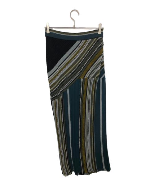 Mame Kurogouchi（マメクロゴウチ）Mame Kurogouchi (マメクロゴウチ) Jacquard Knitted Skirt グリーン サイズ:2の古着・服飾アイテム