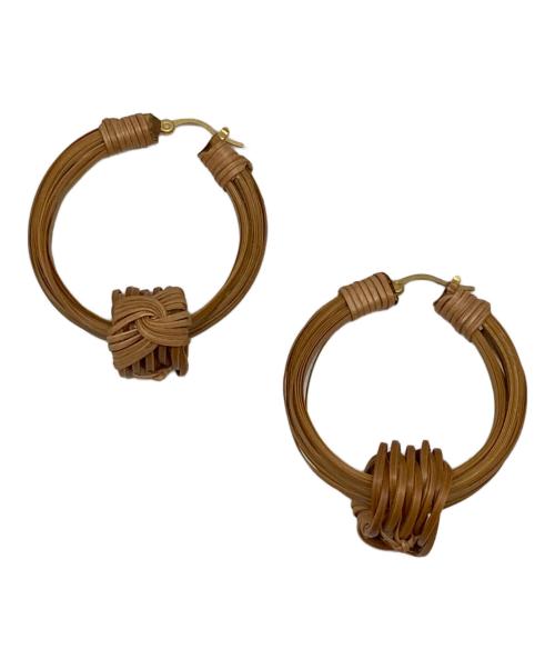 Mame Kurogouchi（マメクロゴウチ）Mame Kurogouchi (マメクロゴウチ) Bamboo Bundled-Plait Hoop Earrings ブラウン サイズ:不明の古着・服飾アイテム