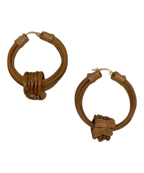 Mame Kurogouchi（マメクロゴウチ）Mame Kurogouchi (マメクロゴウチ) Bamboo Bundled-Plait Hoop Earrings ブラウン サイズ:不明の古着・服飾アイテム