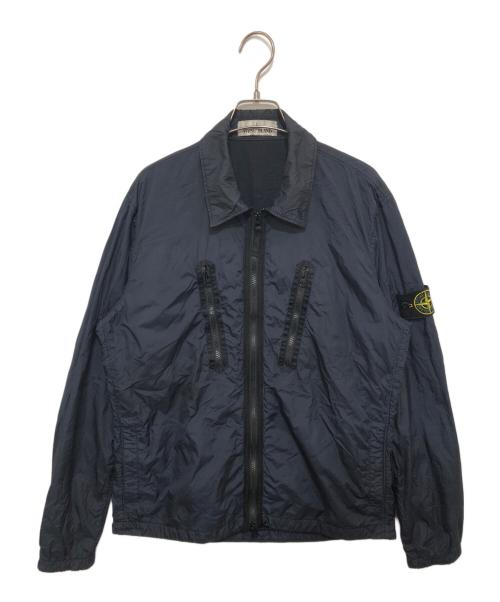 STONE ISLAND（ストーンアイランド）STONE ISLAND (ストーンアイランド) ジップアップナイロンジャケット ネイビー サイズ:Sの古着・服飾アイテム