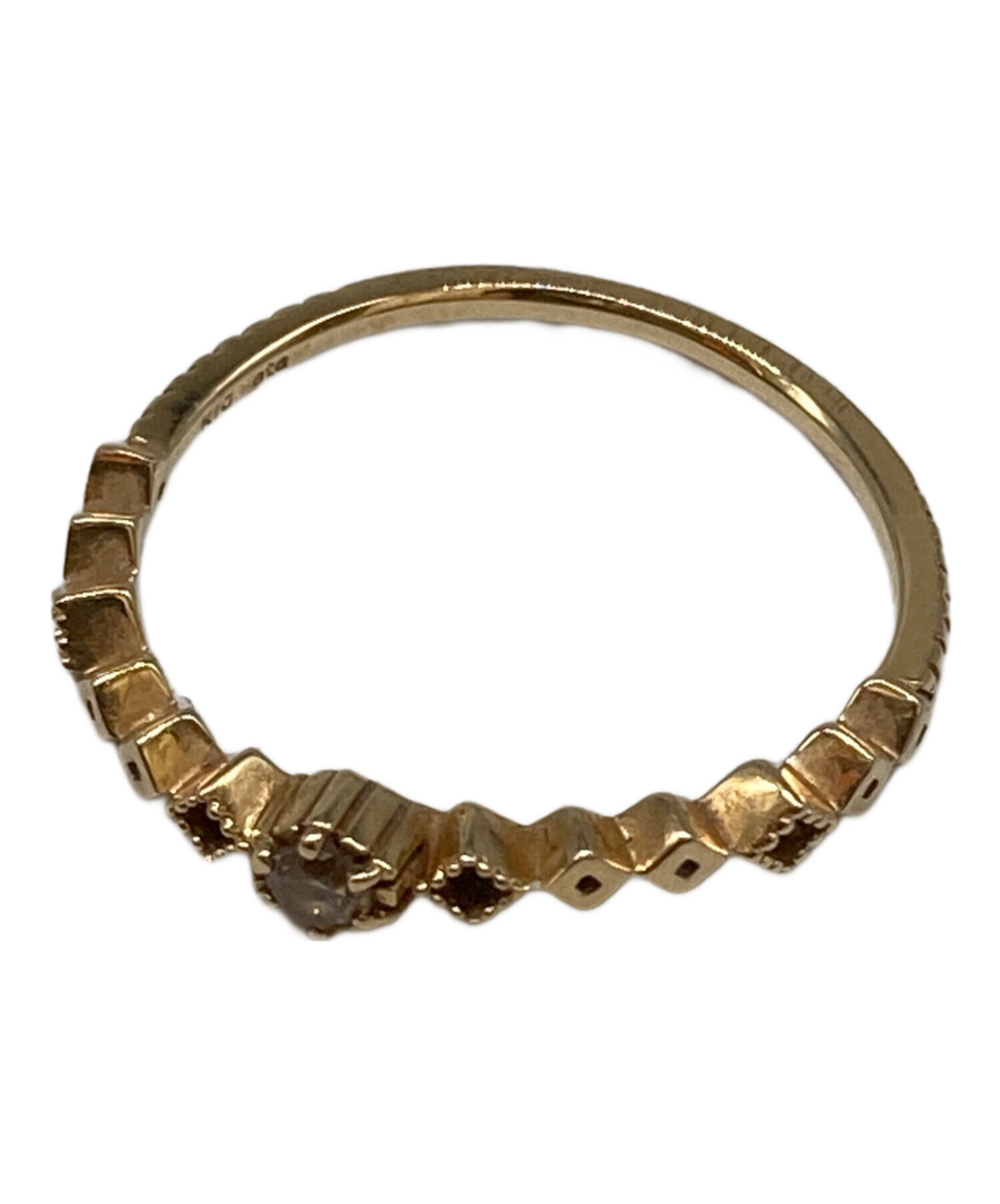 ete 7号リング☆ ete K18YG 7号リング ミル打ち ete K18YG 7号