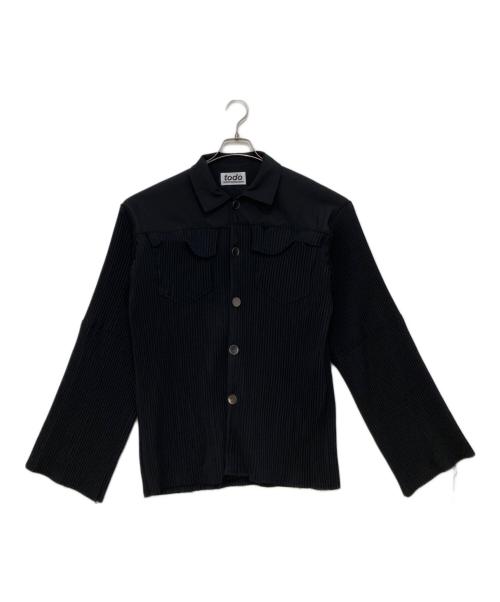 todo kotohayokozawa（トゥードゥー コトハヨコザワ）todo kotohayokozawa (トゥードゥー コトハヨコザワ) プリーツシャツ ブラック サイズ:Sの古着・服飾アイテム