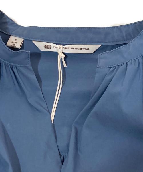 Traditional Weatherwear（トラディショナルウェザーウェア）Traditional Weatherwear (トラディショナルウェザーウェア) GATHERED CAFTAN S/S OP スカイブルー サイズ:Sの古着・服飾アイテム