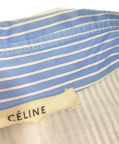 CELINE（セリーヌ）CELINE (セリーヌ) ストライプ長袖シャツ ブルー サイズ:34の古着・服飾アイテム