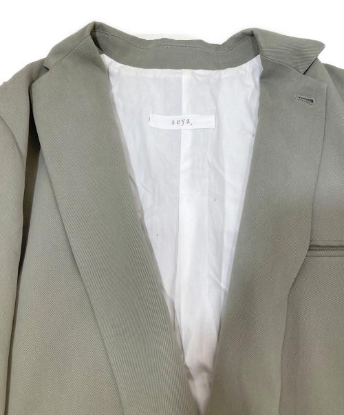 seya.（セヤ）seya. (セヤ) シルクテーラードジャケット グリーン サイズ:XSの古着・服飾アイテム