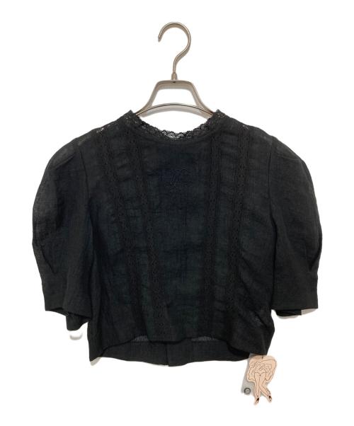 verybrain（ベリーブレイン）Verybrain (ベリーブレイン) レースブラウス ブラック サイズ:Mの古着・服飾アイテム