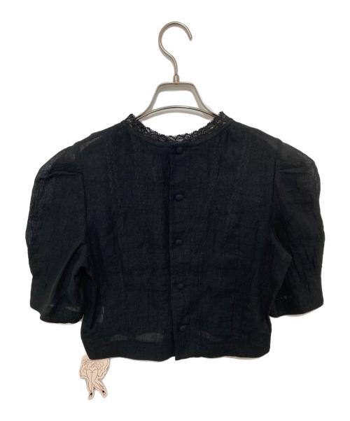 verybrain（ベリーブレイン）Verybrain (ベリーブレイン) レースブラウス ブラック サイズ:Mの古着・服飾アイテム