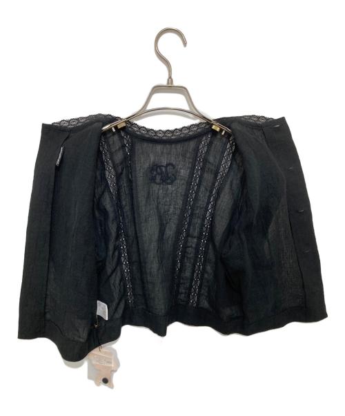 verybrain（ベリーブレイン）Verybrain (ベリーブレイン) レースブラウス ブラック サイズ:Mの古着・服飾アイテム