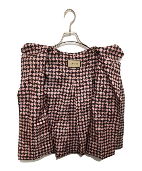 GUCCI（グッチ）GUCCI (グッチ) ハンドトゥースジャケット 674323 ZAHXM ピンク サイズ:40の古着・服飾アイテム