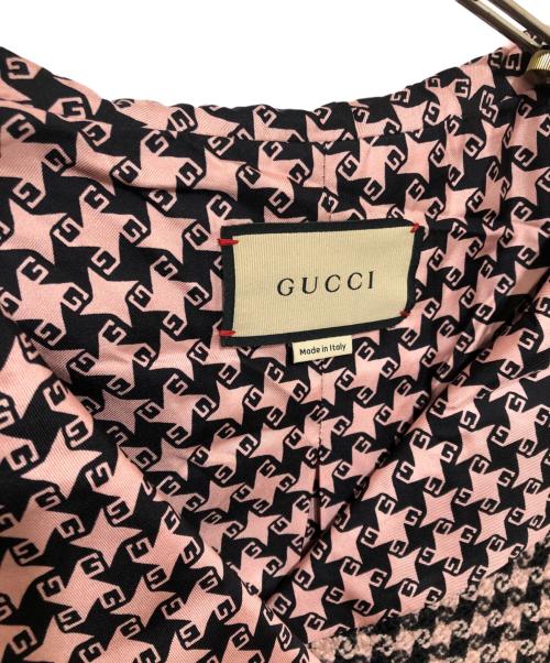 GUCCI（グッチ）GUCCI (グッチ) ハンドトゥースジャケット 674323 ZAHXM ピンク サイズ:40の古着・服飾アイテム