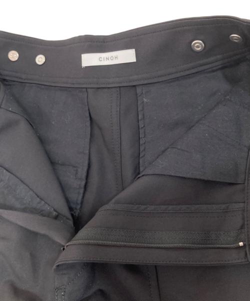 CINOH（チノ）CINOH (チノ) DOUBLE CLOTH WORK PANTS ブラック サイズ:36の古着・服飾アイテム