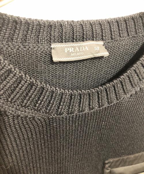 PRADA（プラダ）PRADA (プラダ) トライアングルロゴ セーター UMB049 ブラック サイズ:52の古着・服飾アイテム