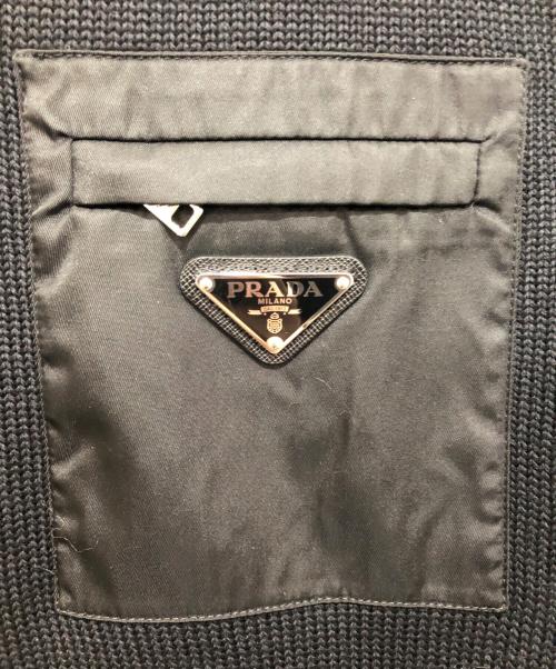 PRADA（プラダ）PRADA (プラダ) トライアングルロゴ セーター UMB049 ブラック サイズ:52の古着・服飾アイテム