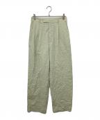 AURALEEオーラリー）の古着「WRINKLED WASHED FINX TWILL PANTS」｜グリーン