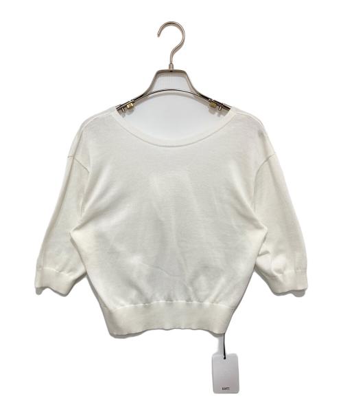 BOWTE（バウト）BOWTE (バウト) ツイスト半袖ニット ホワイト サイズ:Fの古着・服飾アイテム