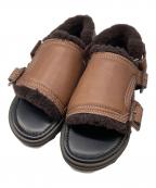 AURALEE×foot the coacherオーラリー×フットザコーチャー）の古着「MOUTON SANDALS MADE BY FOOT THE COACHER」｜ブラウン
