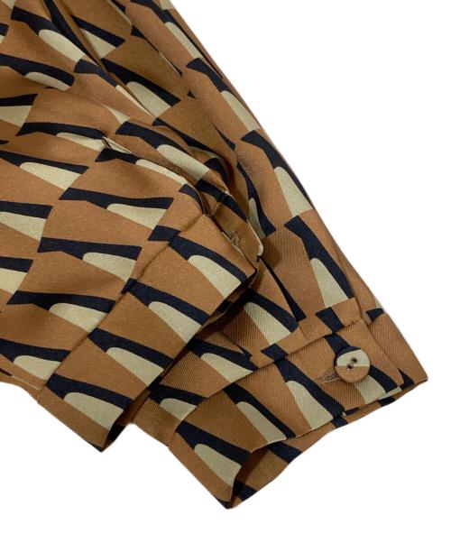 Paul Stuart（ポールスチュアート）Paul Stuart (ポールスチュアート) ティピーコンビプリント ワンピース ブラウン サイズ:6の古着・服飾アイテム