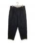 s'yte（サイト）の古着「PAISLEY PATTERN JACQUARD CUT-OUT DESIGN TASSEL STRING 2-TUCK PANTS」｜ブラック