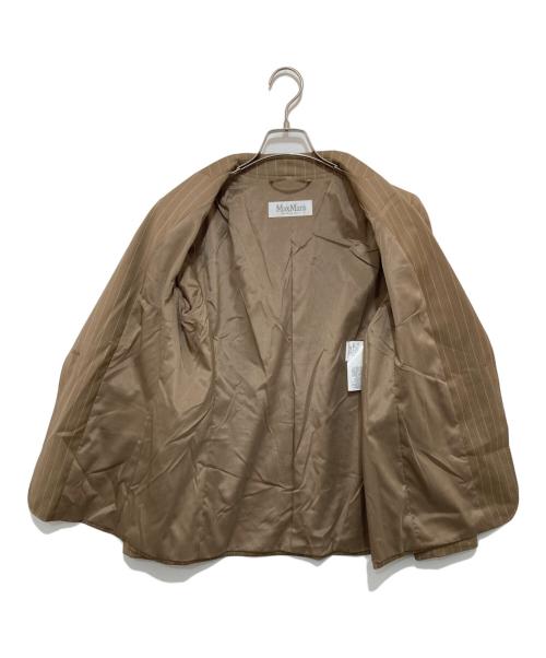 MaxMara（マックスマーラ）MaxMara (マックスマーラ) ストライプテーラードジャケット ブラウン サイズ:44の古着・服飾アイテム