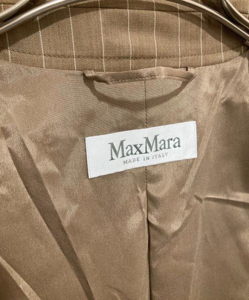 MaxMara（マックスマーラ）MaxMara (マックスマーラ) ストライプテーラードジャケット ブラウン サイズ:44の古着・服飾アイテム
