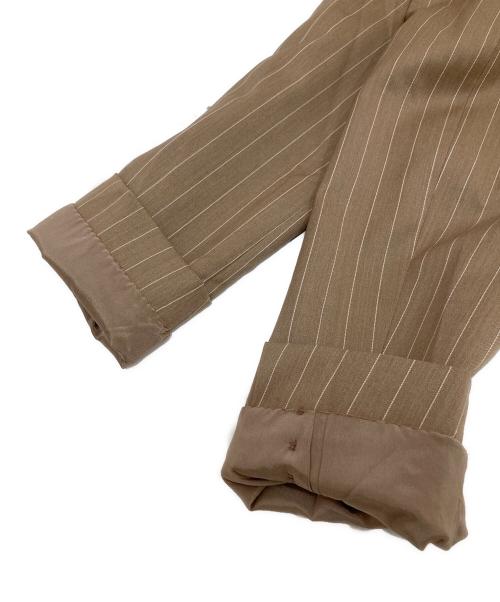 MaxMara（マックスマーラ）MaxMara (マックスマーラ) ストライプテーラードジャケット ブラウン サイズ:44の古着・服飾アイテム