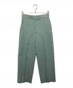 DRAWERドゥロワー）の古着「ナナコ織 ストレートパンツ」｜グリーン