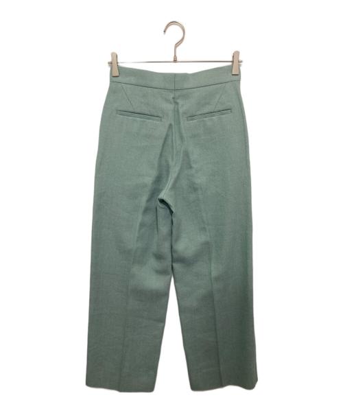 DRAWER（ドゥロワー）Drawer (ドゥロワー) ナナコ織 ストレートパンツ グリーン サイズ:34の古着・服飾アイテム
